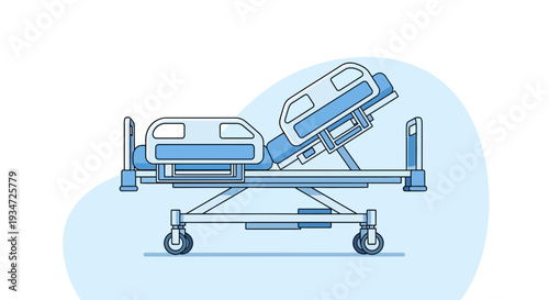Hospital Bed in Flat Design Showing Concept Of Healthcare And Medical Treatment