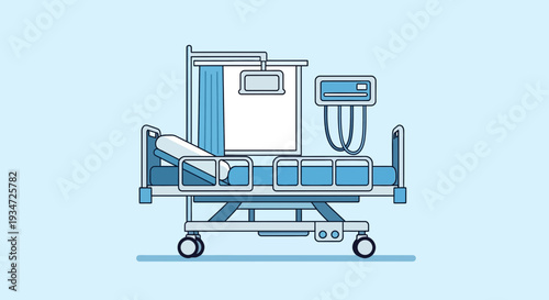 Hospital Bed Illustration Depicting Modern Healthcare and Medical Treatment Solutions