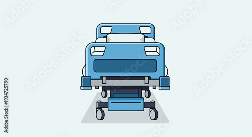Hospital Bed in Flat Design Style for Medical, Healthcare, And Treatment Themes