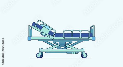 Hospital Bed Illustration: Healthcare and Medical Concept With Adjustable Design