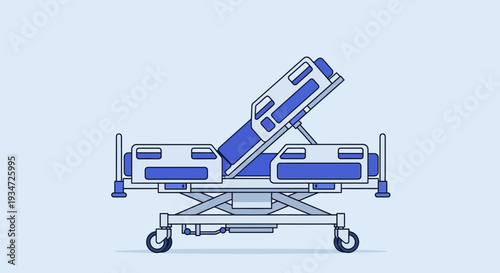 Hospital Bed Illustration: Healthcare Design for Medical Facility and Treatment Purposes