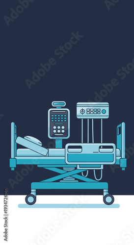 Hospital Bed with Monitoring Devices: Modern Medical Equipment for Patient Care