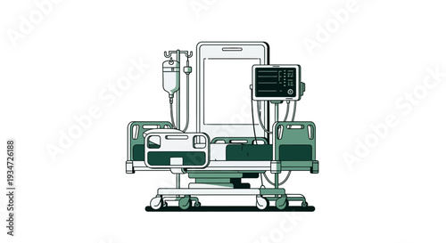 Hospital Bed With Technology Equipment Indicating Future Healthcare Innovation