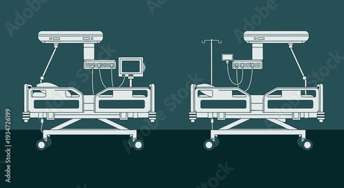 Hospital Beds in Clinical Environment: Illustrative Representation of Modern Medical Care