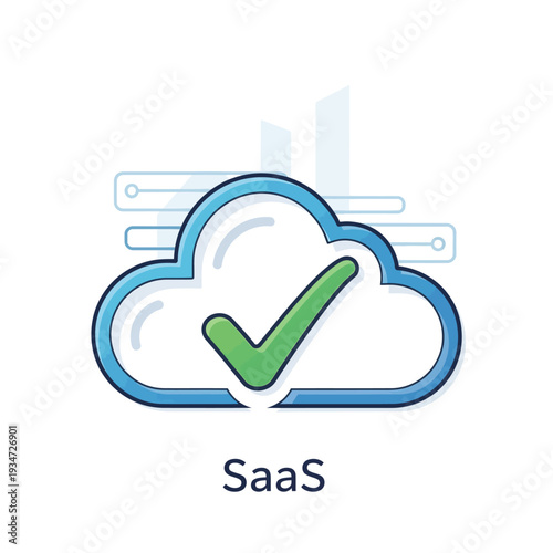 Cloud computing service check mark icon.
