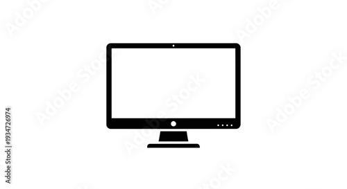 Computer monitor on a stand.