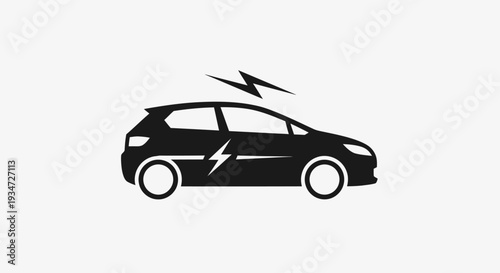 Electric car with lightning symbol side.