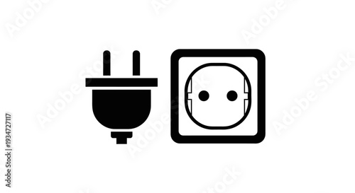 Electric plug and socket icons.