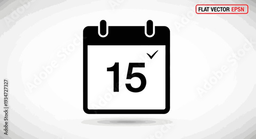 Flat vector calendar icon with date.