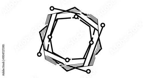 Geometric molecular structure model graphic.