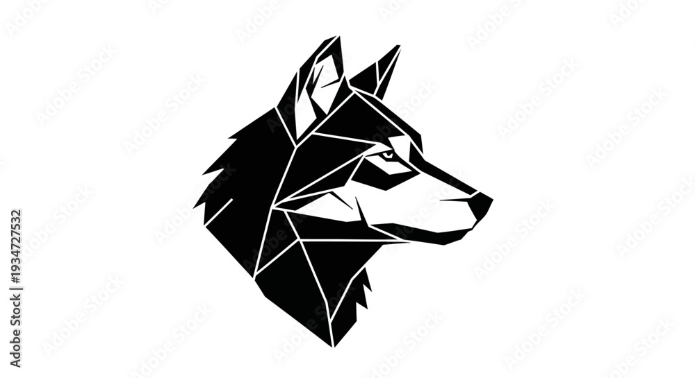 Fototapeta premium Geometric Wolf Head Illustration Design.