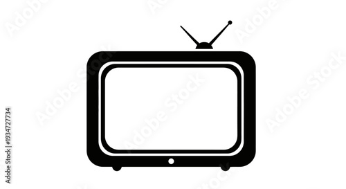 Retro television set with antenna.