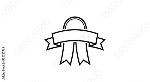 Ribbon banner icon with ribbons.