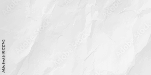 Crumpled white paper texture background with organic shadows and creased surface for minimalist graphic design mockup
