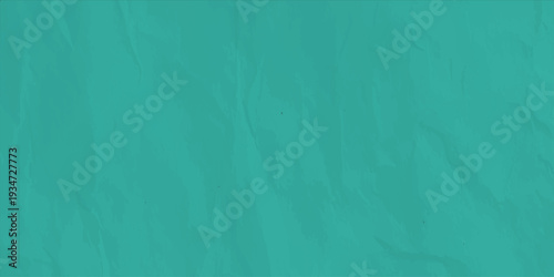 crumpled teal paper texture background, wrinkled turquoise paper sheet for minimal design backdrop, abstract teal wall