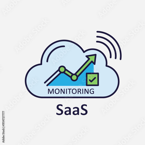 SaaS monitoring graph icon.