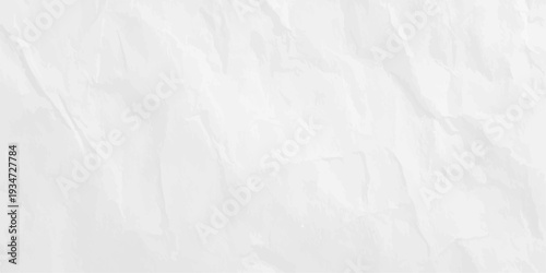 Crumpled white paper texture background with organic shadows and creased surface for minimalist graphic design mockup
