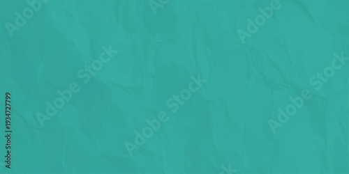 crumpled teal paper texture background, wrinkled turquoise paper sheet for minimal design backdrop, abstract teal wall