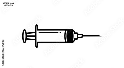 Syringe with needle close up view.