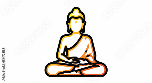 Golden Buddha Meditation Icon