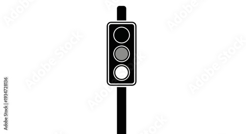 Traffic light with three lights.