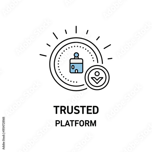 Trusted Platform Icon Security Symbol.