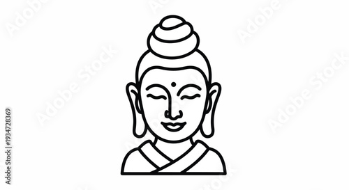 Buddha Icon Line Art
