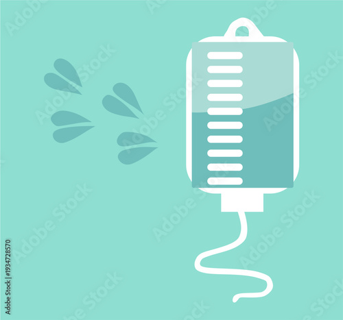 Intravenous IV drip vector illustration with serum bag for medical treatment and healthcare design