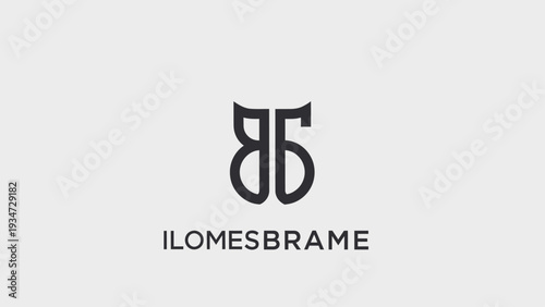 Minimalist black and white logo with abstract design and text