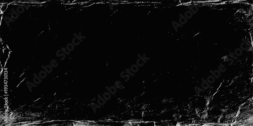 An abstract grunge background featuring a vintage black ink splat design with a dirty paint spray texture and a splatter border frame on an old paper illustration wallpaper