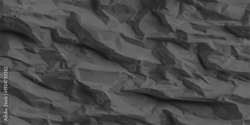 A vintage black and white crumpled paper texture features a rough creased pattern on an aged grunge surface creating a blank weathered backdrop for design