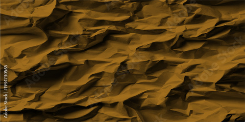 A rough brown sheet of old crumpled paper features a vintage grunge texture with wrinkled and creased patterns across a blank aged surface for an antique design backdrop