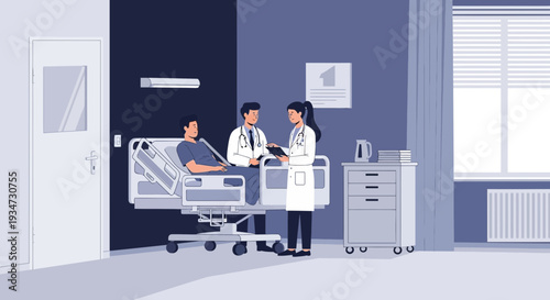 Hospital Consultation Depicting Doctors Attending a Patient's Medical Needs