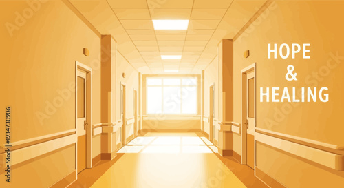 Hospital Corridor Depicting Hope And Healing With Bright Light Illuminating the Way Ahead