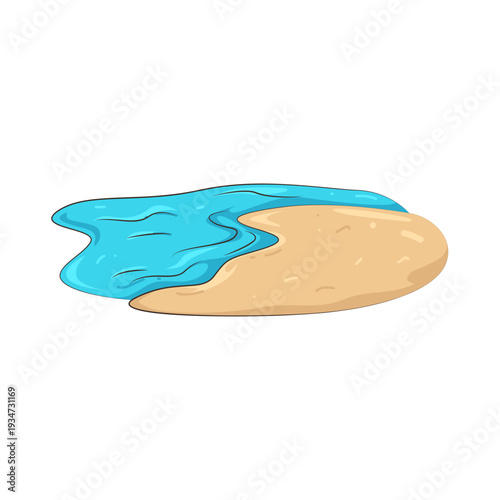 Illustration of Beach and Ocean Water