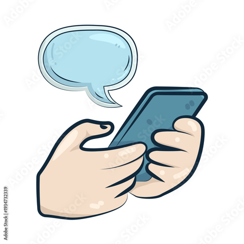 Illustration of Smartphone With Speech Bubble  