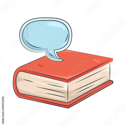 Illustration of Book with Speech Bubble