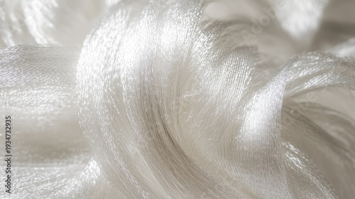 Close-up of shimmering silver silk fabric textures and details