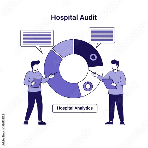 Hospital Data Analysts Reviewing Audit Reports and Strategic Hospital Analytics in Modern Times