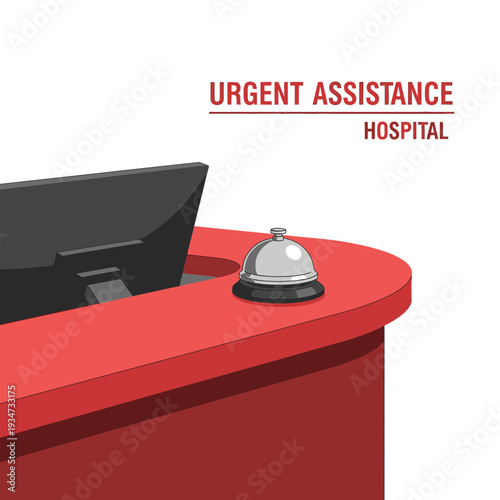 Hospital Desk With Emergency Bell Symbolizing Urgent Patient Assistance and Quick Response