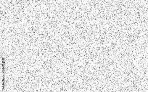 Fine grain terrazzo pattern with small abstract speckles. micro fragments creating an airy light effect across a white backdrop. polished terrazzo surface with faint gray and black specks.	