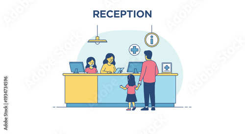 Hospital Reception Desk Illustration: A Modern, Friendly And Welcoming Atmosphere