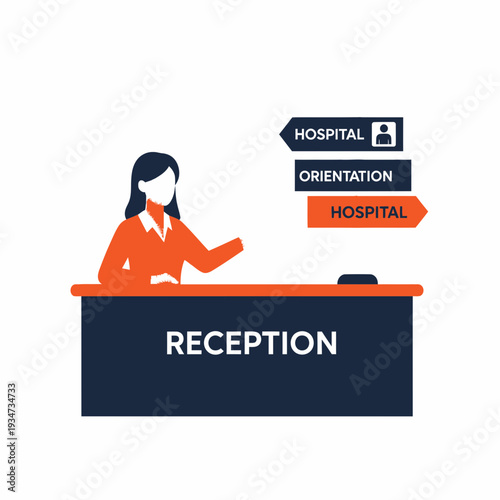 Hospital Receptionist Guiding Patients to Various Locations and Providing Information with
