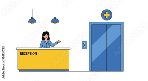 Hospital Receptionist: Guiding Patients Towards the Elevator and Providing Assistance