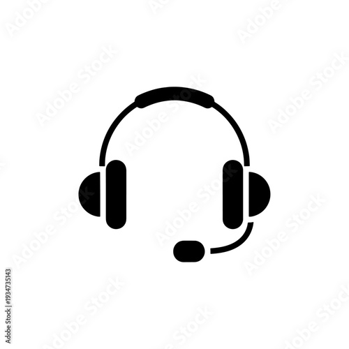Modern headphones icon isolated on white background music audio technology symbol design illustration equipment device listening stereo sound studio concept