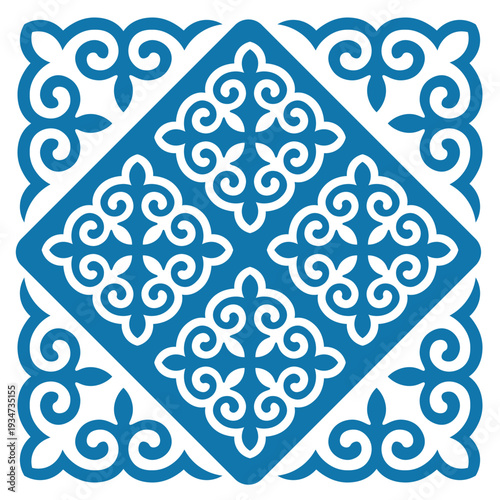 Kyrgyz Traditional Ethnic Ornament Pattern