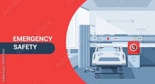 Hospital Room Depicting Emergency Procedures And Safety Protocols With Modern Design