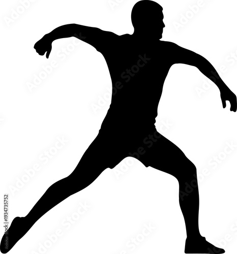Young male silhouette performing a jumping or running movement