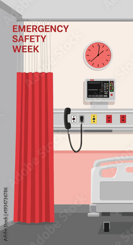 Hospital Room Depiction Highlighting Emergency Safety and Patient Care During Safety Week