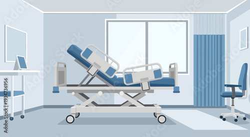 Hospital Room Depiction Illustrating Medical Care, Treatment, And Healthcare Environment Scene